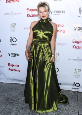 American actress Alexandra Vino arrives at the Eugenia Kuzmina And Playboy Launch Reception held at The Godfrey Hotel Hollywood on August 18, 2022 in Hollywood, Los Angeles, California, United States. 