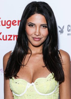 American comedian and model Celisa Franco (CJ Franco) arrives at the Eugenia Kuzmina And Playboy Launch Reception held at The Godfrey Hotel Hollywood on August 18, 2022 in Hollywood, Los Angeles, California, United States. 
