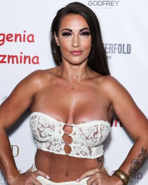 Courtney Tillia arrives at the Eugenia Kuzmina And Playboy Launch Reception held at The Godfrey Hotel Hollywood on August 18, 2022 in Hollywood, Los Angeles, California, United States. 