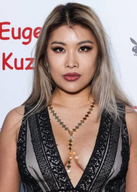 Chinese comedian Jiaoying Summers arrives at the Eugenia Kuzmina And Playboy Launch Reception held at The Godfrey Hotel Hollywood on August 18, 2022 in Hollywood, Los Angeles, California, United States. 