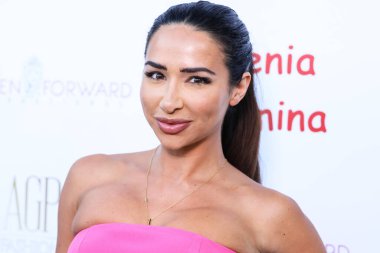 British YouTuber Natasha Grano Graziano arrives at the Eugenia Kuzmina And Playboy Launch Reception held at The Godfrey Hotel Hollywood on August 18, 2022 in Hollywood, Los Angeles, California, United States. 