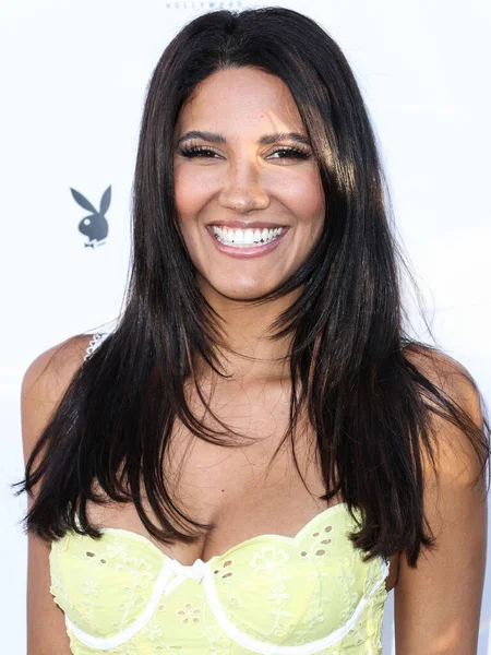 American comedian and model Celisa Franco (CJ Franco) arrives at the Eugenia Kuzmina And Playboy Launch Reception held at The Godfrey Hotel Hollywood on August 18, 2022 in Hollywood, Los Angeles, California, United States. 