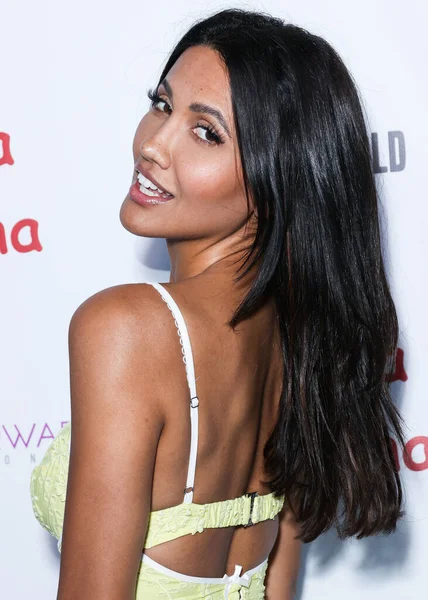 American comedian and model Celisa Franco (CJ Franco) arrives at the Eugenia Kuzmina And Playboy Launch Reception held at The Godfrey Hotel Hollywood on August 18, 2022 in Hollywood, Los Angeles, California, United States. 