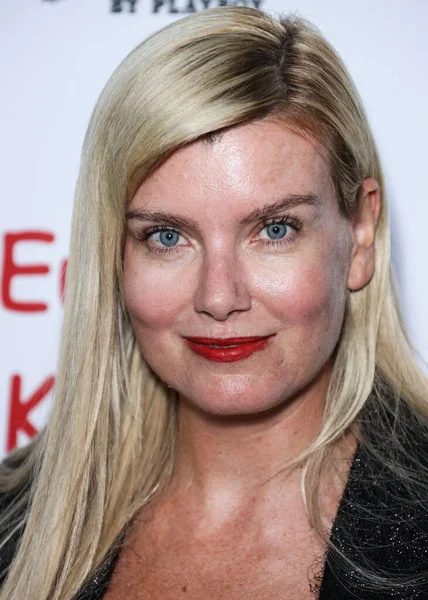 Russian-American actress Eugenia Kuzmina arrives at the Eugenia Kuzmina And Playboy Launch Reception held at The Godfrey Hotel Hollywood on August 18, 2022 in Hollywood, Los Angeles, California, United States. 