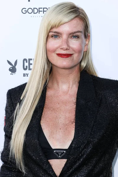 Russian-American actress Eugenia Kuzmina arrives at the Eugenia Kuzmina And Playboy Launch Reception held at The Godfrey Hotel Hollywood on August 18, 2022 in Hollywood, Los Angeles, California, United States. 