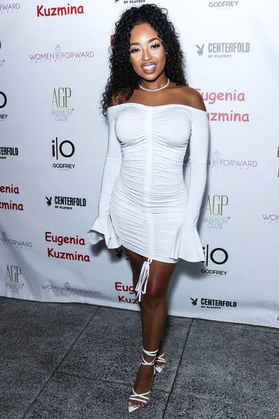 Nina Galy arrives at the Eugenia Kuzmina And Playboy Launch Reception held at The Godfrey Hotel Hollywood on August 18, 2022 in Hollywood, Los Angeles, California, United States. 