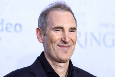 American business executive and Chief Executive Officer (CEO) of Amazon Andy Jassy arrives at the Los Angeles Premiere Of Amazon Prime Video's 'The Lord Of The Rings: The Rings Of Power' Season 1 held at The Culver Studios on August 15, 2022 