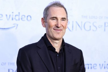 American business executive and Chief Executive Officer (CEO) of Amazon Andy Jassy arrives at the Los Angeles Premiere Of Amazon Prime Video's 'The Lord Of The Rings: The Rings Of Power' Season 1 held at The Culver Studios on August 15, 2022 