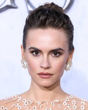 American actress Ema Horvath wearing a Monique Lhuillier dress arrives at the Los Angeles Premiere Of Amazon Prime Video's 'The Lord Of The Rings: The Rings Of Power' Season 1 held at The Culver Studios on August 15, 2022 in Culver City, Los Angeles