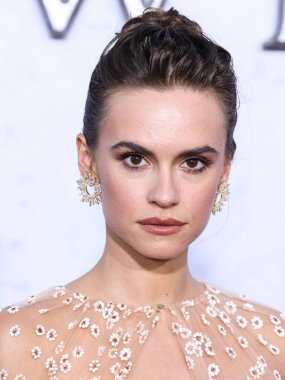 American actress Ema Horvath wearing a Monique Lhuillier dress arrives at the Los Angeles Premiere Of Amazon Prime Video's 'The Lord Of The Rings: The Rings Of Power' Season 1 held at The Culver Studios on August 15, 2022 in Culver City, Los Angeles