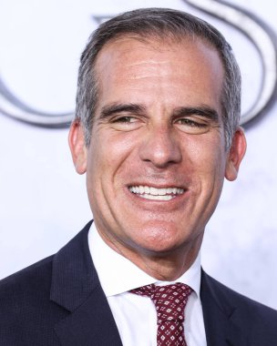 Mayor of Los Angeles Eric Garcetti arrives at the Los Angeles Premiere Of Amazon Prime Video's 'The Lord Of The Rings: The Rings Of Power' Season 1 held at The Culver Studios on August 15, 2022 in Culver City, Los Angeles, California, United States. 