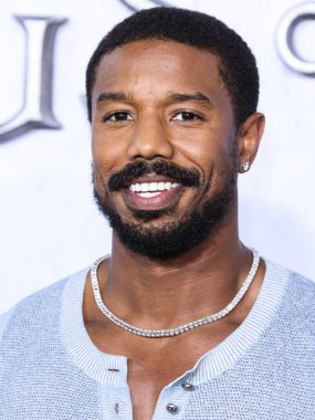 American actor Michael B. Jordan wearing a Chanel top and The Row trousers arrives at the Los Angeles Premiere Of Amazon Prime Video's 'The Lord Of The Rings: The Rings Of Power' Season 1 held at The Culver Studios on August 15, 2022 in Culver City