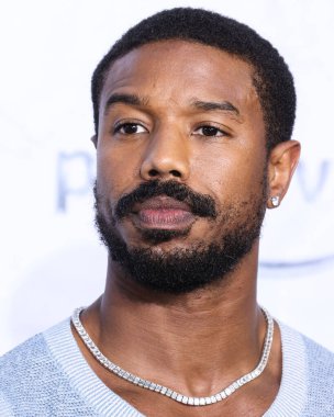 American actor Michael B. Jordan wearing a Chanel top and The Row trousers arrives at the Los Angeles Premiere Of Amazon Prime Video's 'The Lord Of The Rings: The Rings Of Power' Season 1 held at The Culver Studios on August 15, 2022 in Culver City