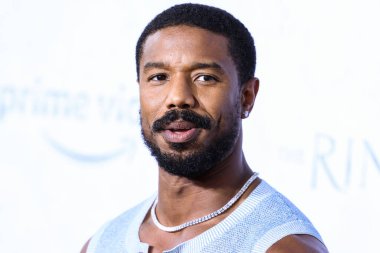 American actor Michael B. Jordan wearing a Chanel top and The Row trousers arrives at the Los Angeles Premiere Of Amazon Prime Video's 'The Lord Of The Rings: The Rings Of Power' Season 1 held at The Culver Studios on August 15, 2022 in Culver City