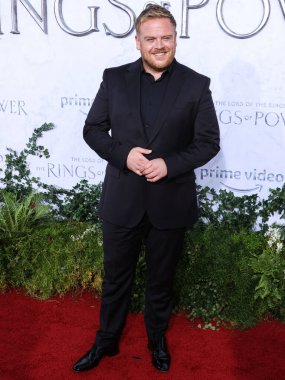 Owain Arthur arrives at the Los Angeles Premiere Of Amazon Prime Video's 'The Lord Of The Rings: The Rings Of Power' Season 1 held at The Culver Studios on August 15, 2022 in Culver City, Los Angeles, California, United States. 