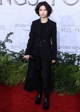 Riley Lai Nelet arrives at the Los Angeles Premiere Of Amazon Prime Video's 'The Lord Of The Rings: The Rings Of Power' Season 1 held at The Culver Studios on August 15, 2022 in Culver City, Los Angeles, California, United States. 