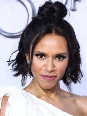 Australian actress Sara Zwangobani arrives at the Los Angeles Premiere Of Amazon Prime Video's 'The Lord Of The Rings: The Rings Of Power' Season 1 held at The Culver Studios on August 15, 2022 in Culver City, Los Angeles, California, United States. 