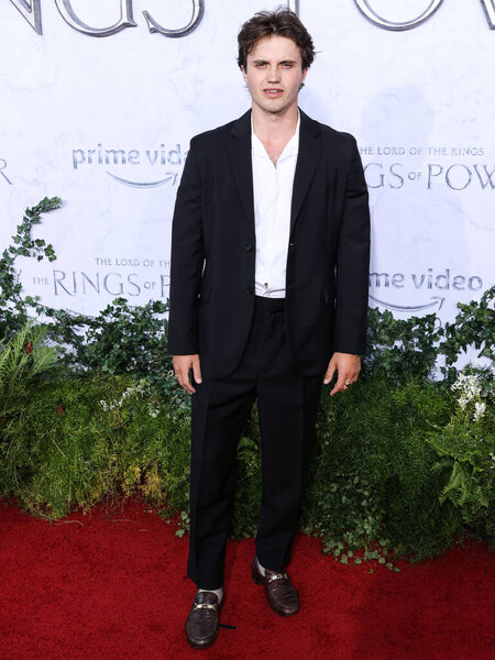 George Sear arrives at the Los Angeles Premiere Of Amazon Prime Video's 'The Lord Of The Rings: The Rings Of Power' Season 1 held at The Culver Studios on August 15, 2022 in Culver City, Los Angeles, California, United States. 