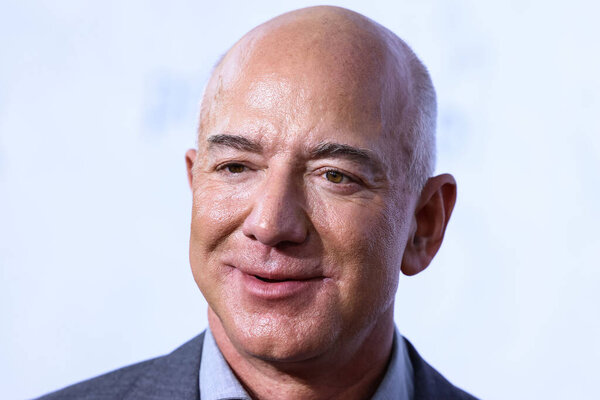 American entrepreneur, executive chairman and former president and CEO of Amazon Jeff Bezos arrives at the Los Angeles Premiere Of Amazon Prime Video's 'The Lord Of The Rings: The Rings Of Power' Season 1 held at The Culver Studios on August 15, 2022