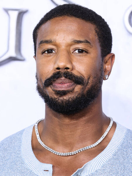 American actor Michael B. Jordan wearing a Chanel top and The Row trousers arrives at the Los Angeles Premiere Of Amazon Prime Video's 'The Lord Of The Rings: The Rings Of Power' Season 1 held at The Culver Studios on August 15, 2022 in Culver City