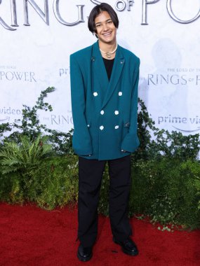Australian actor Tyroe Muhafidin arrives at the Los Angeles Premiere Of Amazon Prime Video's 'The Lord Of The Rings: The Rings Of Power' Season 1 held at The Culver Studios on August 15, 2022 in Culver City, Los Angeles, California, United States. 
