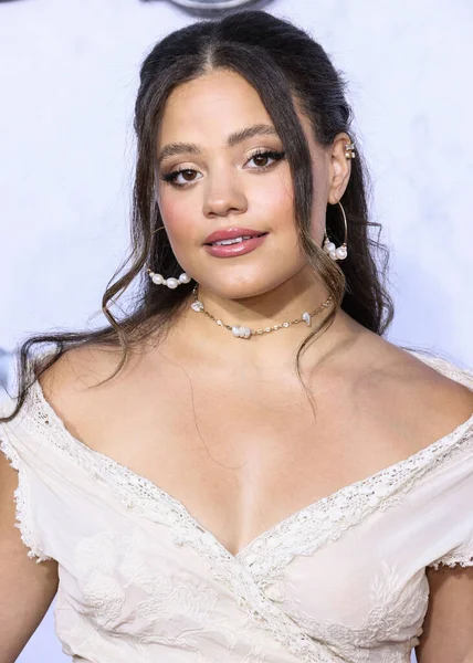 Canadian actress Sarah Jeffery arrives at the Los Angeles Premiere Of Amazon Prime Video's 'The Lord Of The Rings: The Rings Of Power' Season 1 held at The Culver Studios on August 15, 2022 in Culver City, Los Angeles, California, United States