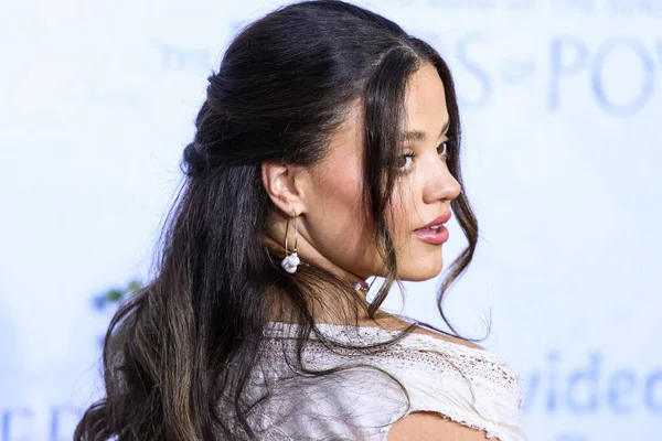 Canadian actress Sarah Jeffery arrives at the Los Angeles Premiere Of Amazon Prime Video's 'The Lord Of The Rings: The Rings Of Power' Season 1 held at The Culver Studios on August 15, 2022 in Culver City, Los Angeles, California, United States. 