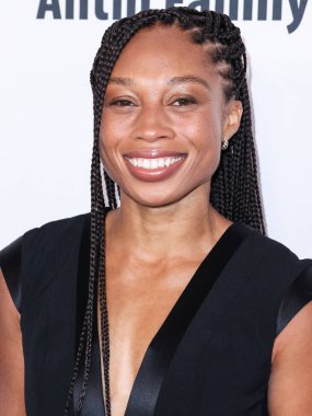 American retired track and field athlete Allyson Felix arrives at the 22nd Annual Harold And Carole Pump Foundation Gala held at The Beverly Hilton Hotel on August 19, 2022 in Beverly Hills, Los Angeles, California, United States. 