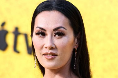 Canadian actress Olivia Cheng wearing Atelier Ndigo arrives at the Los Angeles Premiere Of Apple TV+'s Original Series 'See' Season 3 held at Directors Guild of America (DGA) Theater Complex on August 23, 2022 in Los Angeles, California