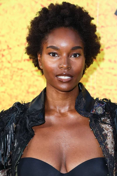 American model and actress Damaris Lewis arrives at the Los Angeles Premiere Of Apple TV+'s Original Series 'See' Season 3 held at Directors Guild of America (DGA) Theater Complex on August 23, 2022 in Los Angeles, California, United States.