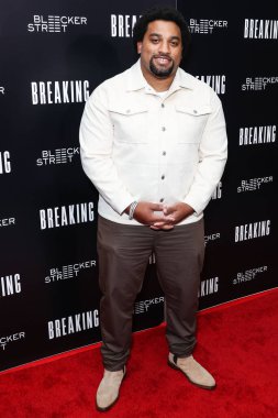 Karim Anderson arrives at the Los Angeles Special Screening Of Bleecker Street Media's 'Breaking' held at The London Hotel West Hollywood at Beverly Hills on August 24, 2022 in West Hollywood, Los Angeles, California, United States. 