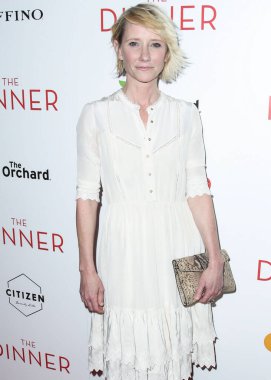 BEVERLY HILLS, LOS ANGELES, CALIFORNIA, USA - MAY 01, 2017: American actress Anne Heche arrives at the Los Angeles Premiere Of The Orchard's 'The Dinner' held at the Writers Guild Theater on May 1, 2017 in Beverly Hills, Los Angeles