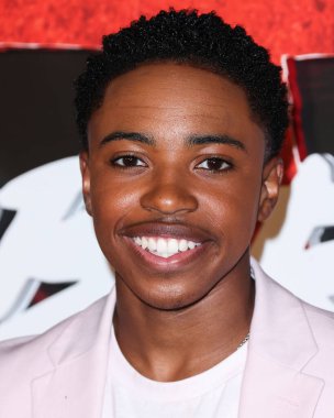 American actor Dallas Dupree Young arrives at the Los Angeles Premiere Of Netflix's 'Cobra Kai' Season 5 held at the Los Angeles State Historic Park on September 7, 2022 in Los Angeles, California, United States.