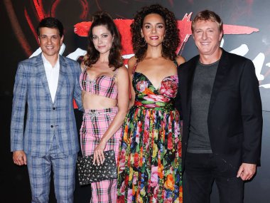 Ralph Macchio, Courtney Henggeler, Vanessa Rubio and William Zabka arrive at the Los Angeles Premiere Of Netflix's 'Cobra Kai' Season 5 held at the Los Angeles State Historic Park on September 7, 2022 in Los Angeles, California, United States. 
