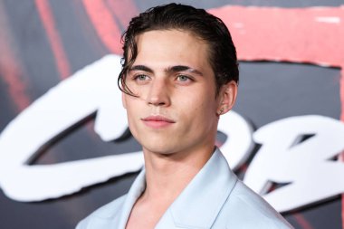 American actor Tanner Buchanan arrives at the Los Angeles Premiere Of Netflix's 'Cobra Kai' Season 5 held at the Los Angeles State Historic Park on September 7, 2022 in Los Angeles, California, United States.