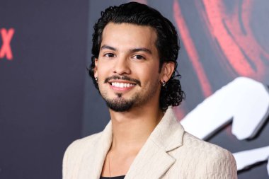 American actor Xolo Mariduea (Xolo Mariduena) arrives at the Los Angeles Premiere Of Netflix's 'Cobra Kai' Season 5 held at the Los Angeles State Historic Park on September 7, 2022 in Los Angeles, California, United States.