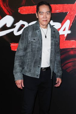 Japanese-American actor Yuji Okumoto arrives at the Los Angeles Premiere Of Netflix's 'Cobra Kai' Season 5 held at the Los Angeles State Historic Park on September 7, 2022 in Los Angeles, California, United States.