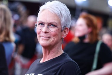 Amerikalı aktris Jamie Lee Curtis, 8 Eylül 2022 'de Universal City, Los Angeles, Kaliforniya' da düzenlenen Universal Stüdyoları 'nda düzenlenen Hollywood Korku Geceleri Açılış Gecesi 2022' ye geldi..