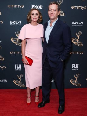 İngiliz aktris Keeley Hawes ve kocası / İngiliz aktör Matthew Macfadyen, Televizyon Akademisi 'nin 74. Geleneksel Primetime Emmy Ödülleri Performansı Nominee Kutlaması için Televizyon Sanatları ve Bilimler Akademisi' ne geldiler.)