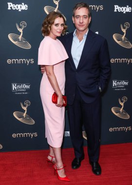 İngiliz aktris Keeley Hawes ve kocası / İngiliz aktör Matthew Macfadyen, Televizyon Akademisi 'nin 74. Geleneksel Primetime Emmy Ödülleri Performansı Nominee Kutlaması için Televizyon Sanatları ve Bilimler Akademisi' ne geldiler.)