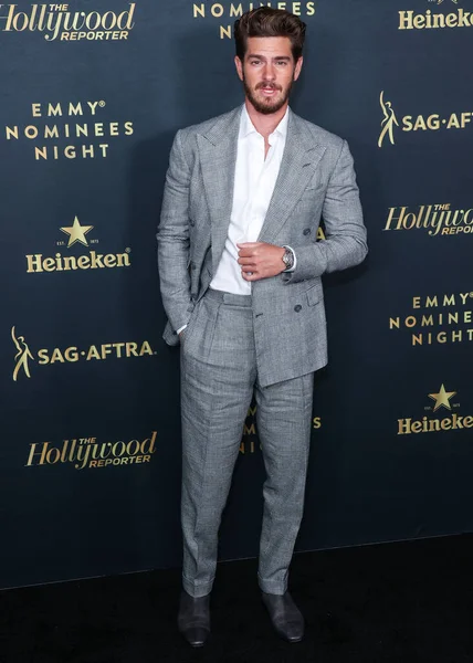 American Actor Andrew Garfield Wearing Ralph Lauren Suit Arrives Hollywood — Stock Photo, Image