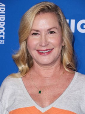 Amerikalı aktris Angela Kinsey, 8 Ağustos 2022 'de Dodger Stadyumu' nda düzenlenen Kershaw 's Challenge Ping Pong 4 Amaç 2022' ye geldi.. 