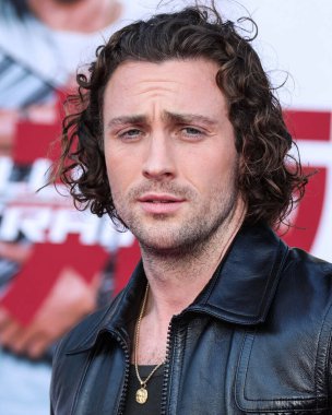 İngiliz aktör Aaron Taylor-Johnson, 1 Ağustos 2022 'de Westwood, Los Angeles, Kaliforniya' daki Regency Village Theatre 'da düzenlenen Sony Pictures' Bullet Train 'in Los Angeles prömiyerine geldi..
