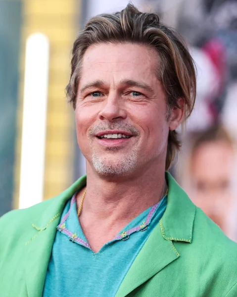 Brad Pitt Ankommer Los Angeles Premiere Sony Pictures Bullet Train – stockfoto