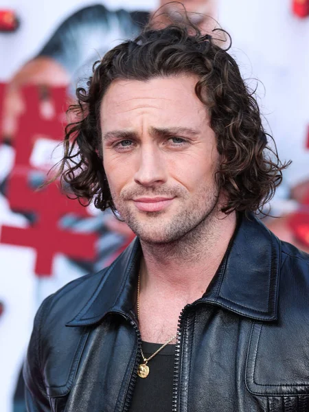 İngiliz aktör Aaron Taylor-Johnson, 1 Ağustos 2022 'de Westwood, Los Angeles, Kaliforniya' daki Regency Village Theatre 'da düzenlenen Sony Pictures' Bullet Train 'in Los Angeles prömiyerine geldi.. 