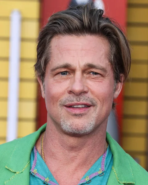 Acteur Américain Brad Pitt Arrive Première Sony Pictures Bullet Train — Photo