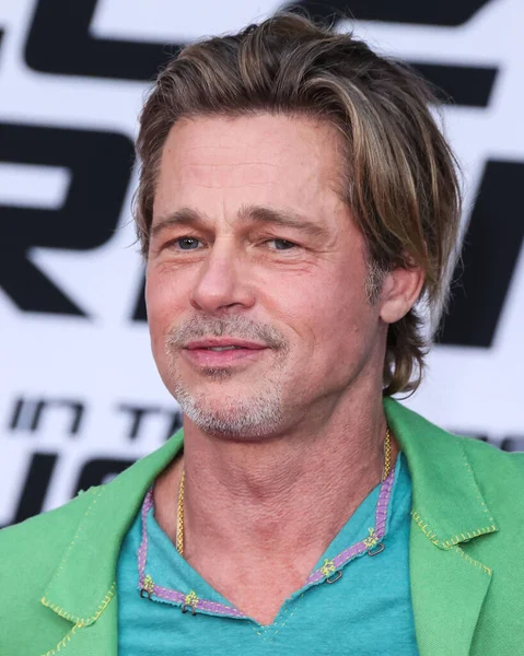 Attore Americano Brad Pitt Arriva Alla Premiere Los Angeles Del — Foto Stock