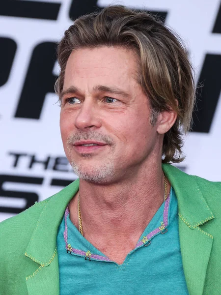 Attore Americano Brad Pitt Arriva Alla Premiere Los Angeles Del — Foto Stock