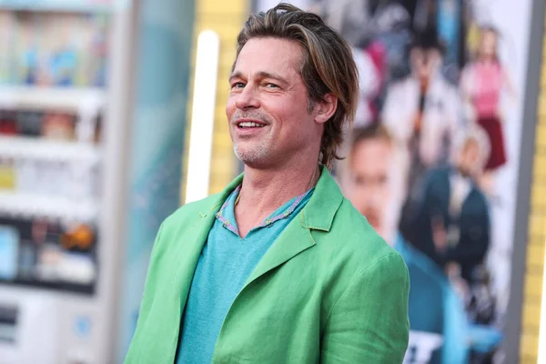 Attore Americano Brad Pitt Arriva Alla Premiere Los Angeles Del — Foto Stock