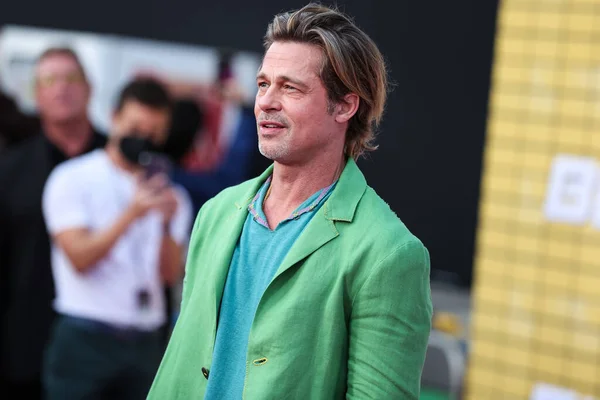 Attore Americano Brad Pitt Arriva Alla Premiere Los Angeles Del — Foto Stock